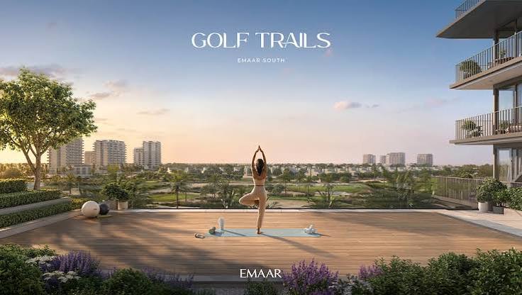 Golf Trails community playground and green spaces at Emaar South